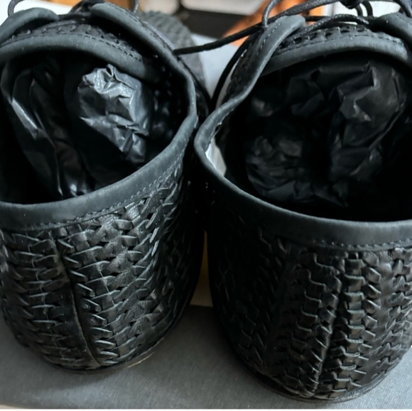 John Varvatos black woven leather oxfords Crafted in Italy  🇮🇹 - Picture 4 of 11